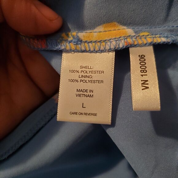 New York And Company Blue Floral Wrap Maxi dress Size Large NWT Reg $79.95 - Picture 10 of 11